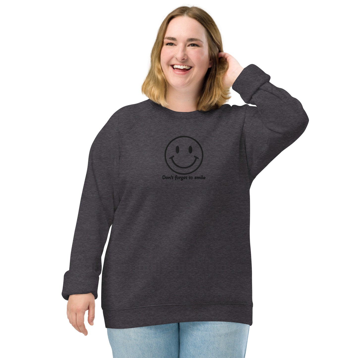 Smile Unisex organic raglan sweatshirt