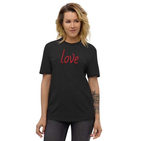 Unisex recycled LOVE line t-shirt