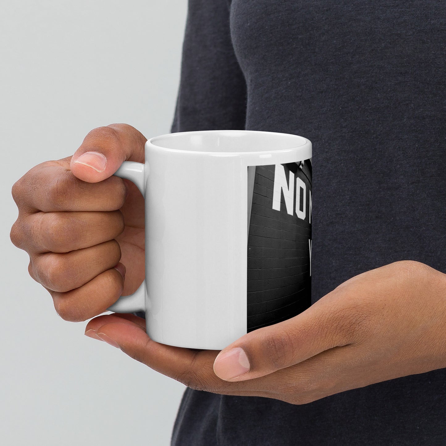 White glossy mug