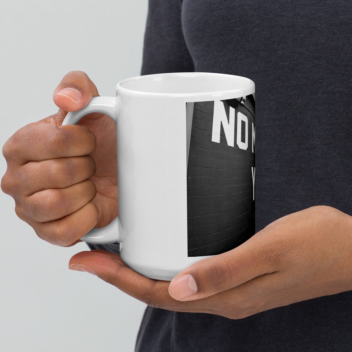 White glossy mug